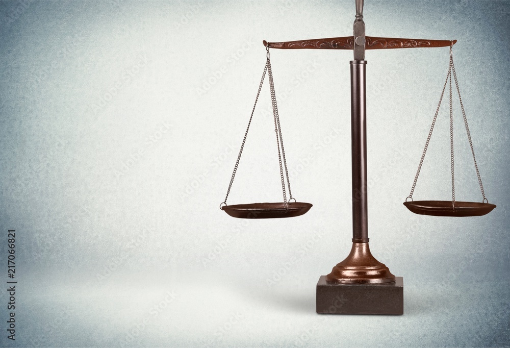 Law scales on table background Law scales on table background