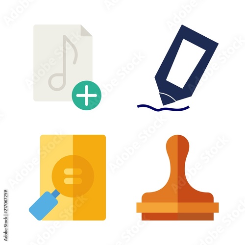 folder vector icons set. publishing company logo, paper work, file and music file in this set