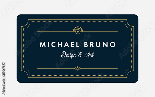 Art Deco Business & Gift Card Template  (Live Stroke Path)