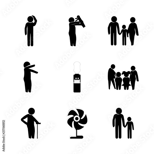 nature icons set. racket, bowel, old and nobody graphic works