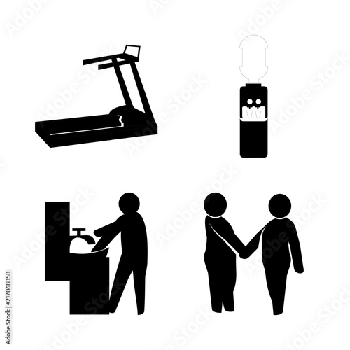 human icons set. beautiful, redness, moving and pain graphic works