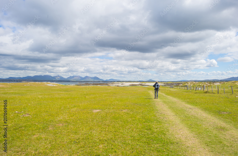 Panorama of an irish coast along the atlantic ocean in summer