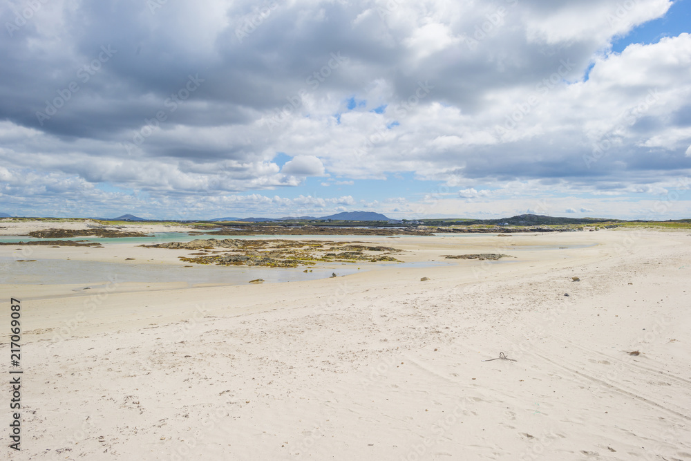 Panorama of an irish coast along the atlantic ocean in summer