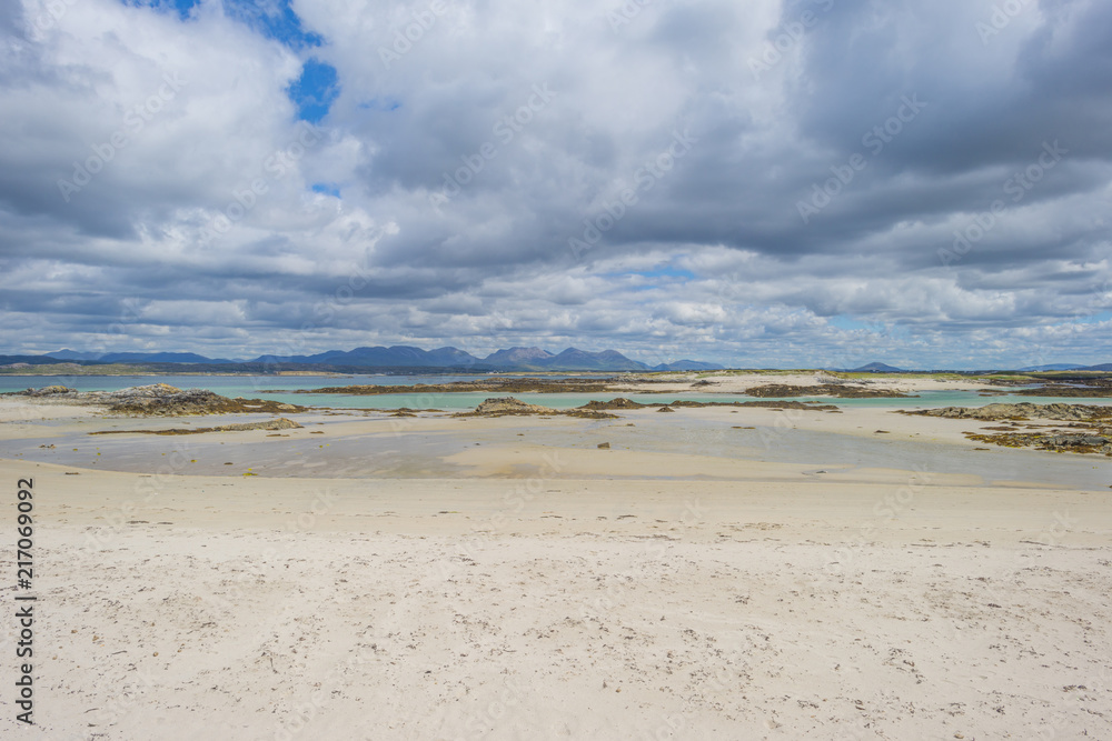 Panorama of an irish coast along the atlantic ocean in summer