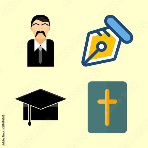 school icons set. holy, christian, tablet and sign graphic works