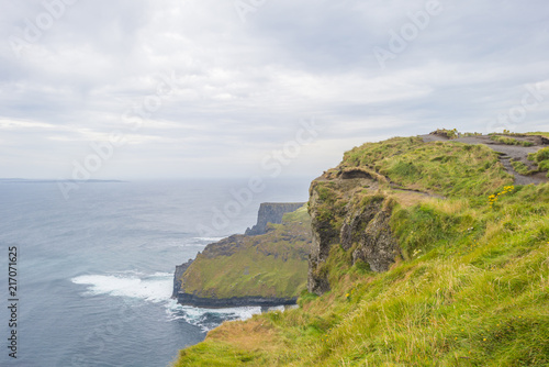 Coastline of the sea Cliffs of Moher along the Atlantic Ocean 