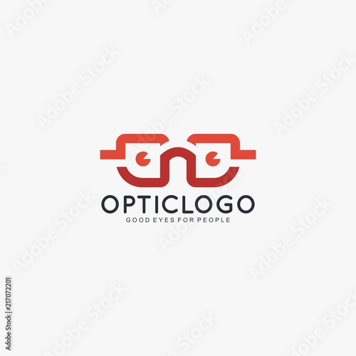 Optic glasses logo design vector