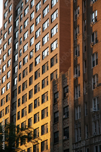 New York City / USA - JUL 19 2018: Midtown skyscrapers and buildings facade in Manhattan