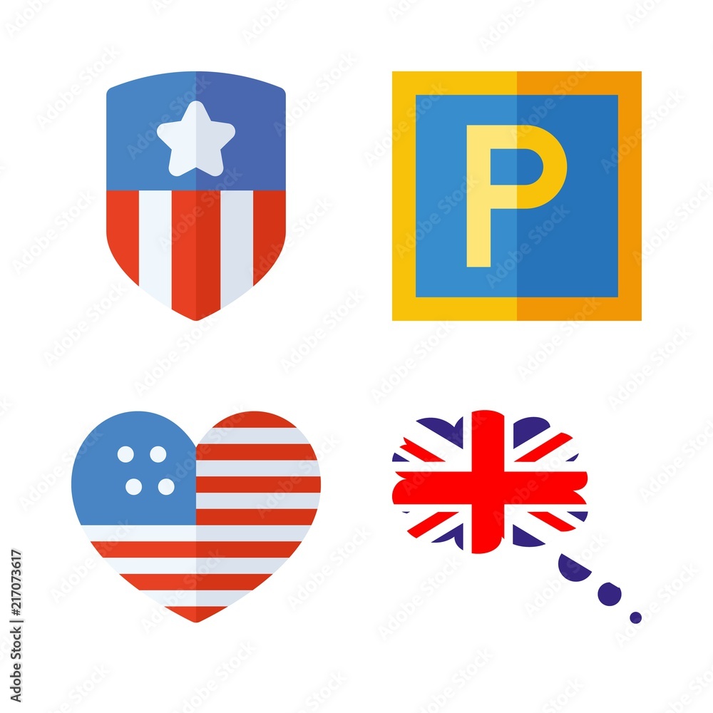 Fototapeta premium flag vector icons set. united states, usa, great britain and maps and flags in this set