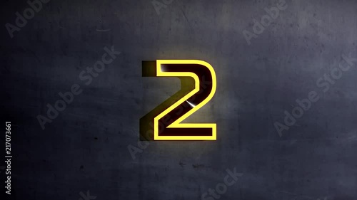 Yellow Number Two - Animation - 3d Rendering