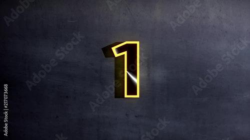 Yellow Number One - Animation - 3d Rendering