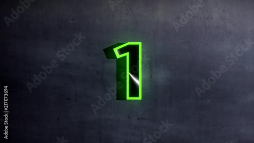Green Number One - Animation - 3d Rendering