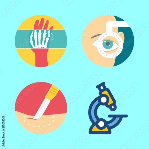 hospital vector icons set. ophthalmology, microscope, x ray and surgery in this set