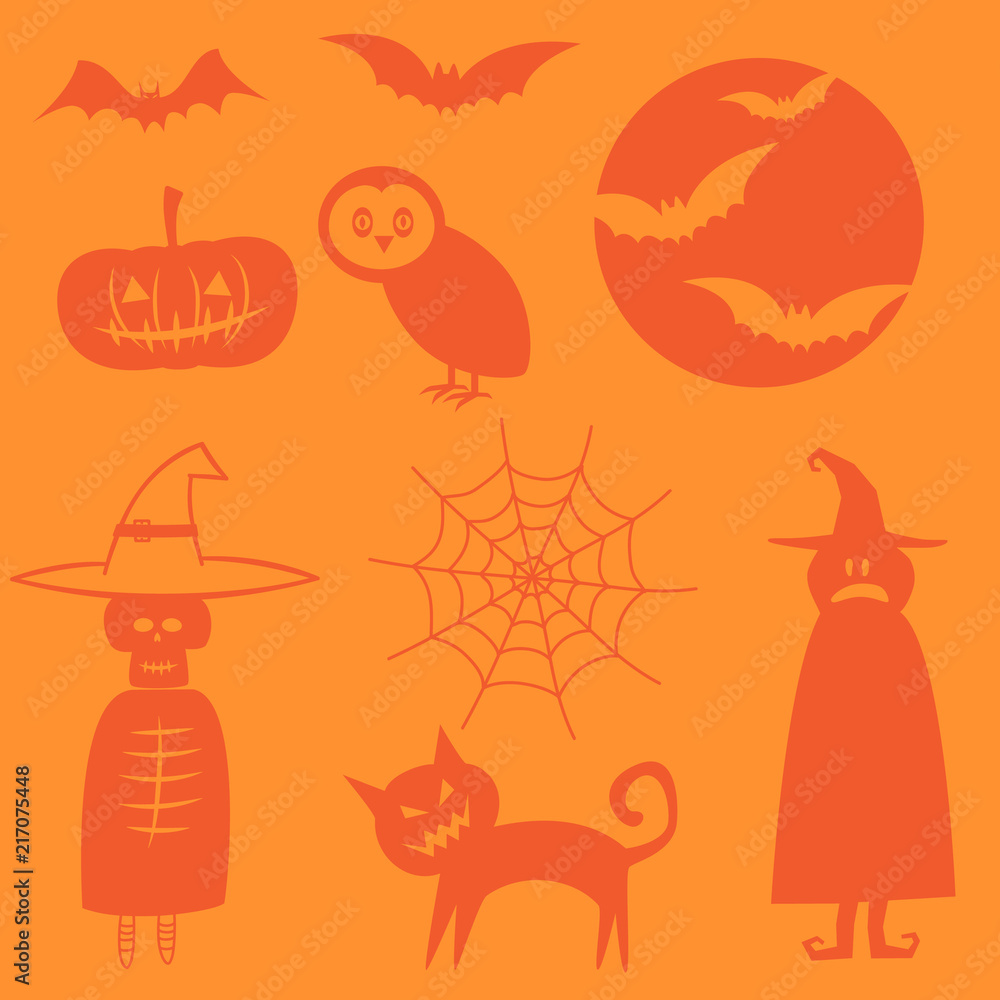Halloween party vector icon set