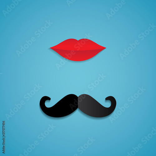 the mustache and lips
