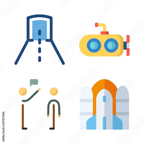 army icons set. underground, exploration, system and serviceman graphic works