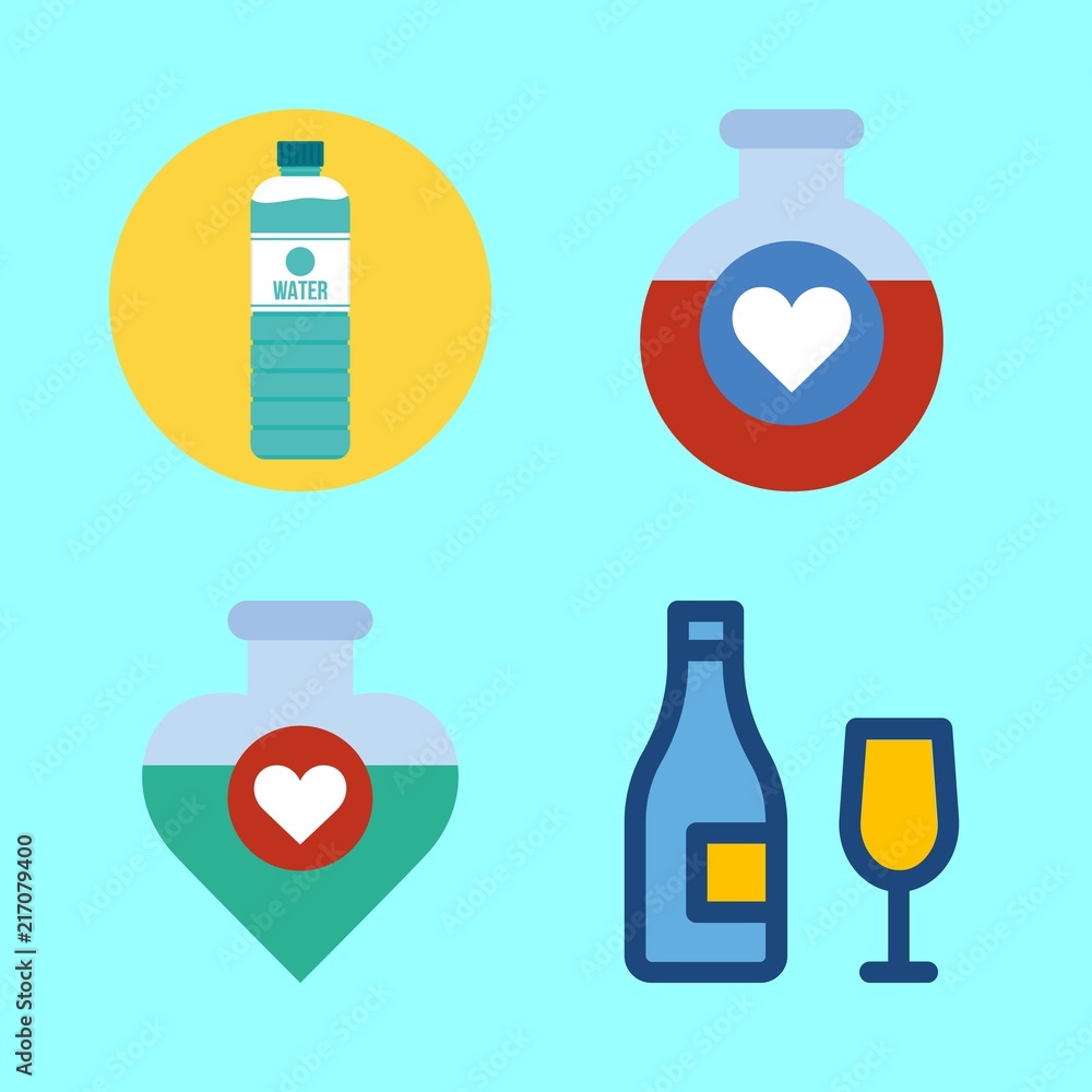 drink icons set. serving, objects, splash and love graphic works drink icons set. serving, objects, splash and love graphic works