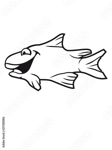 lachen comic cartoon gesicht süß niedlich fisch angeln schwimmen meer köder fischen see tauchen aquarium silhouette umriss