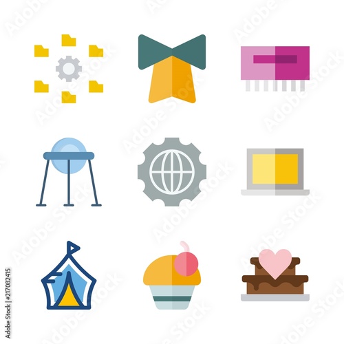 9 food icons set