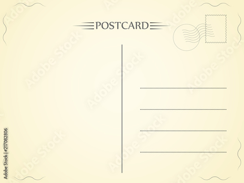 Postcard. Letter with a light texture. Paper telegram. Vector illustration.
