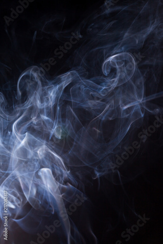 Smoke on a black background.