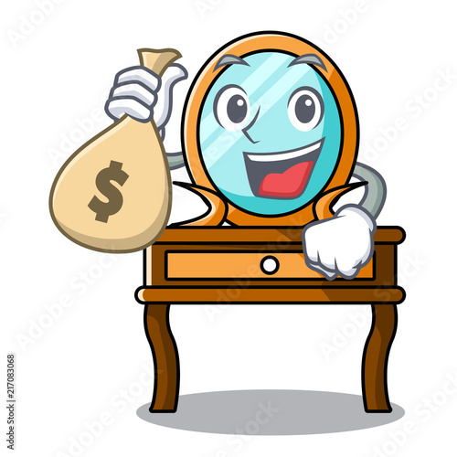 With money bag dressing table character cartoon