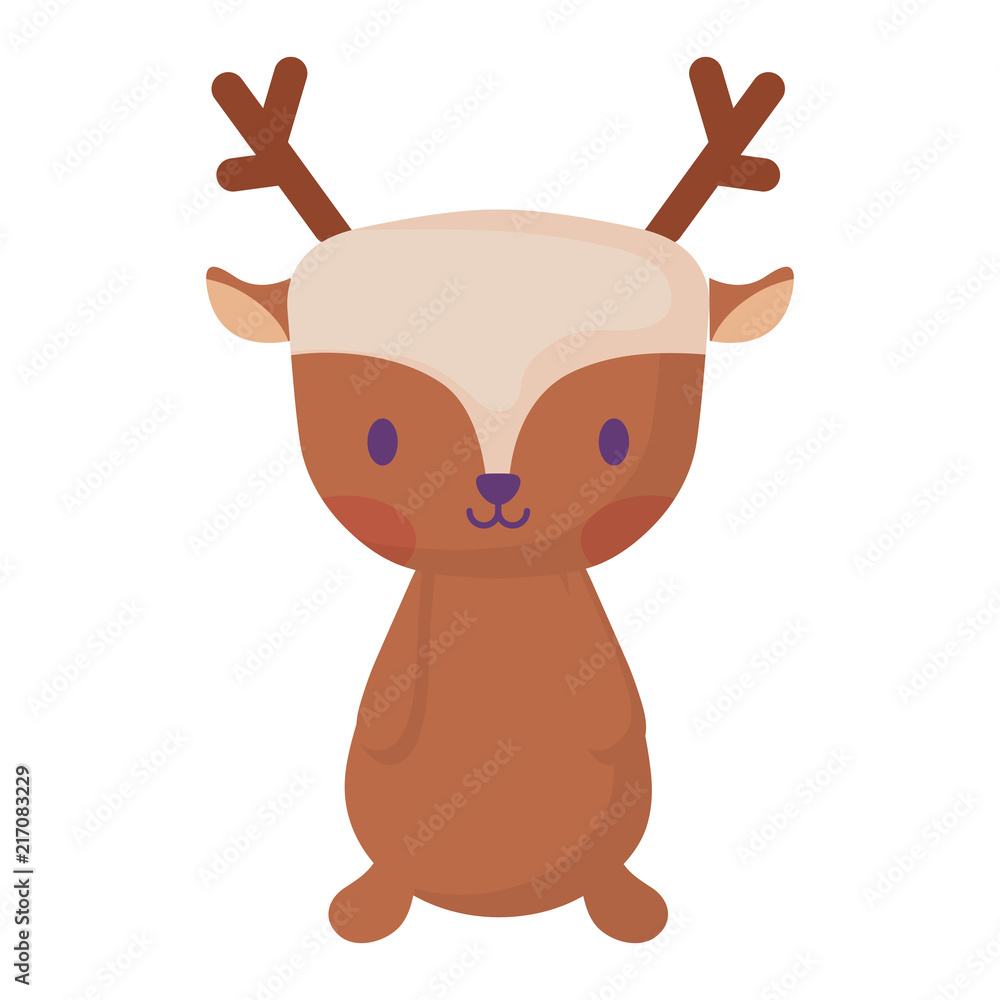 cute deer icon over white background, vector illustration cute deer icon over white background, vector illustration