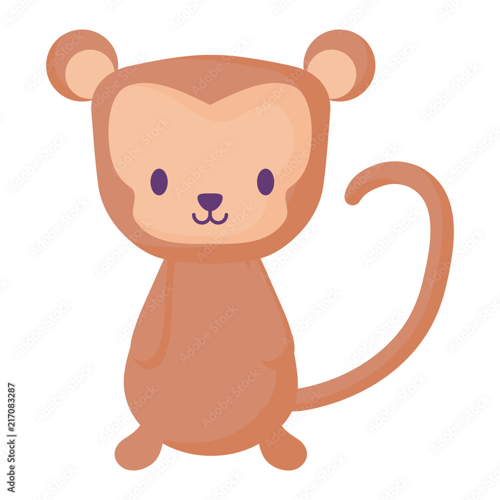 cute monkey icon over white background, vector illustration cute monkey icon over white background, vector illustration