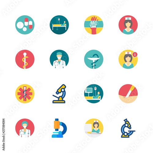 16 hospital icons set