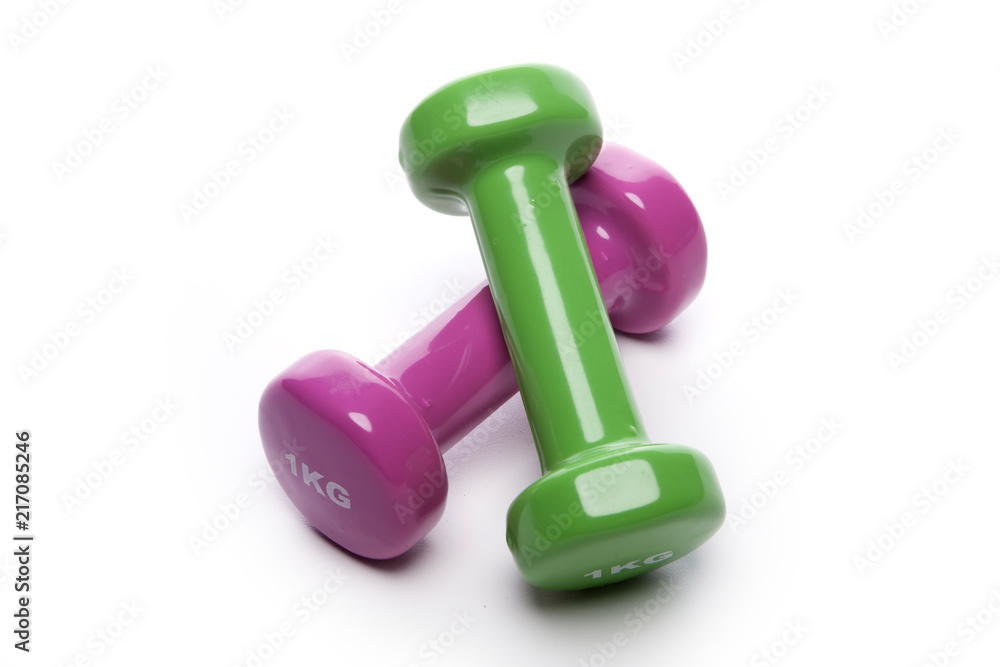 two dumbbell isolated white two dumbbell isolated white