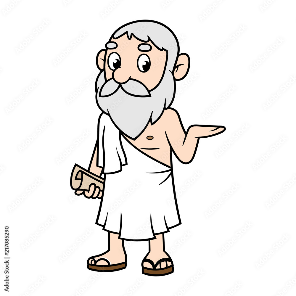 Cartoon Greek Philosopher