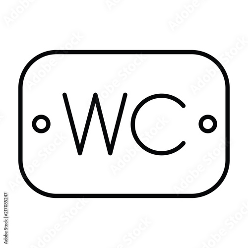 wc or toilet sign board icon with outline and line style