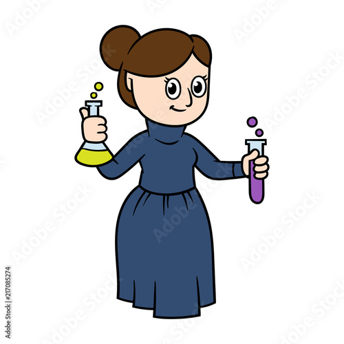 Cartoon Female Victorian Scientist