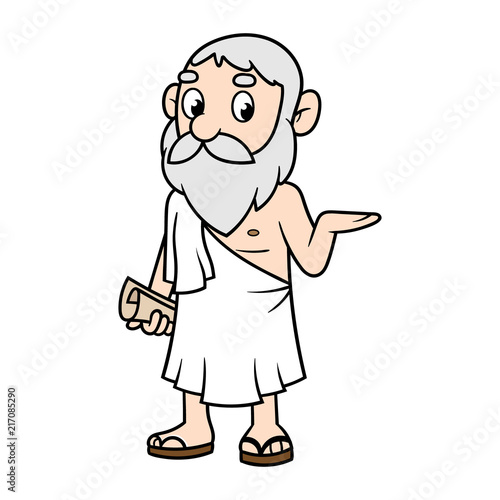 Cartoon Greek Philosopher