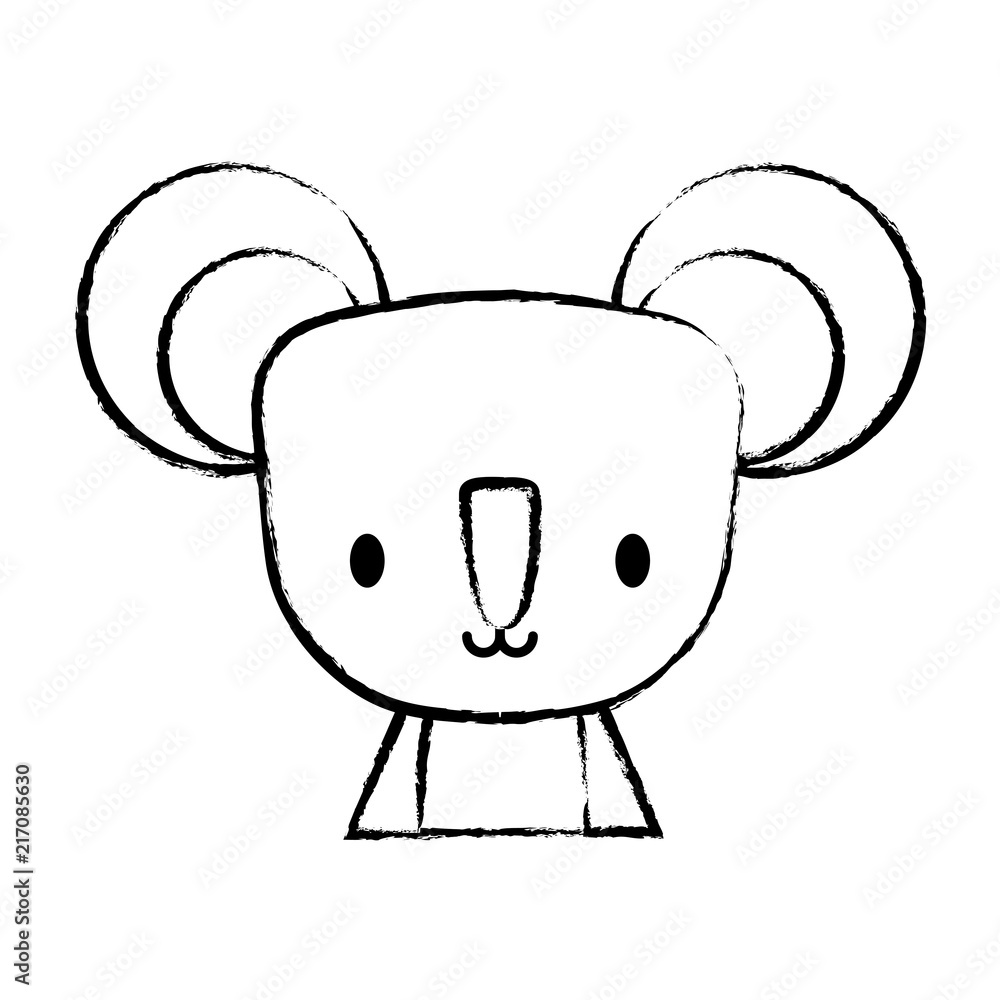 cute koala icon over white background, vector illustration