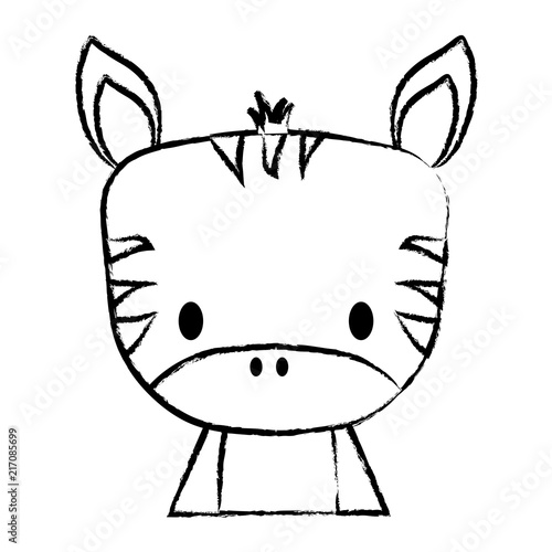 cute zebra icon over white background, vector illustration
