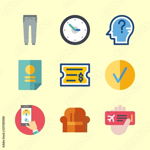business vector icons set. sit down, checked, agreement and think in this set