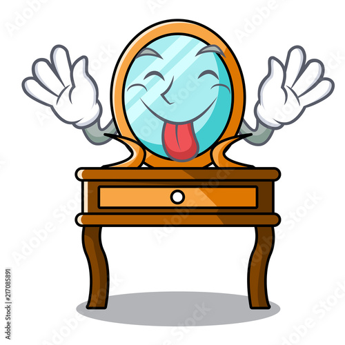 Tongue out dressing table mascot cartoon