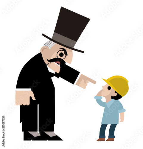 rich man shouting worker