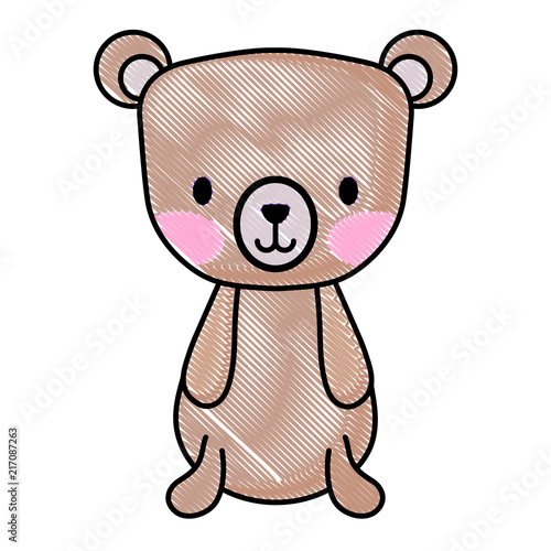 cute bear icon over white background, vector illustration