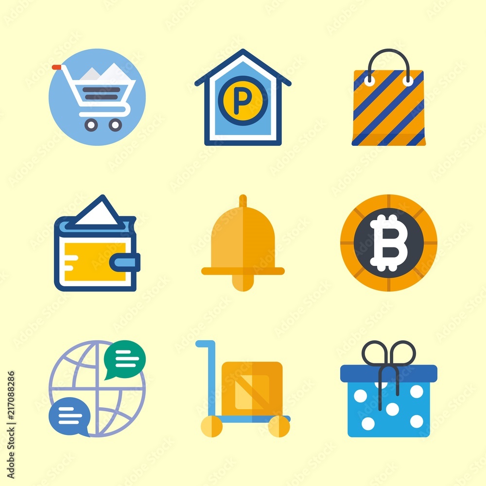 9 shopping icons set 9 shopping icons set