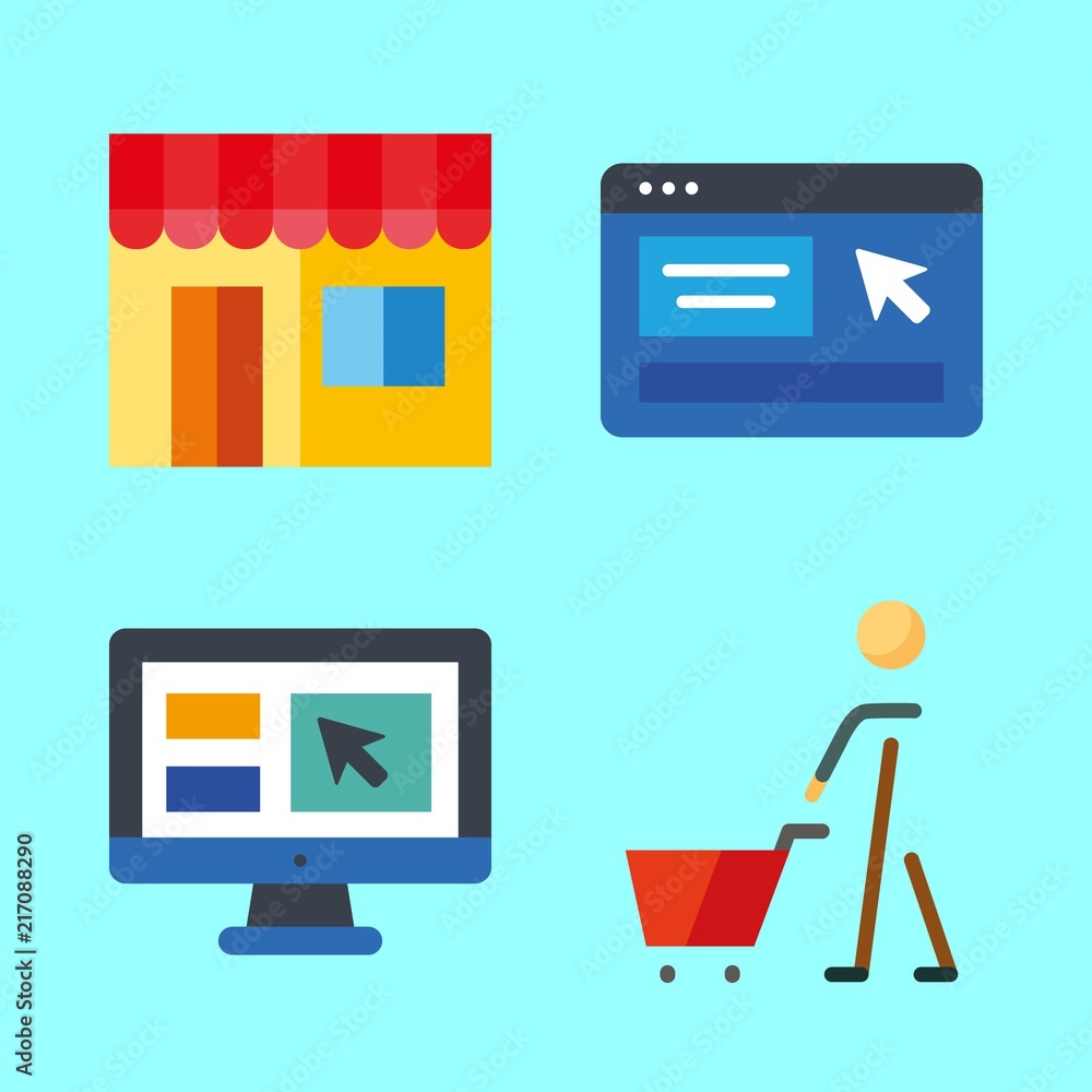 4 e-commerce icons set 4 e-commerce icons set
