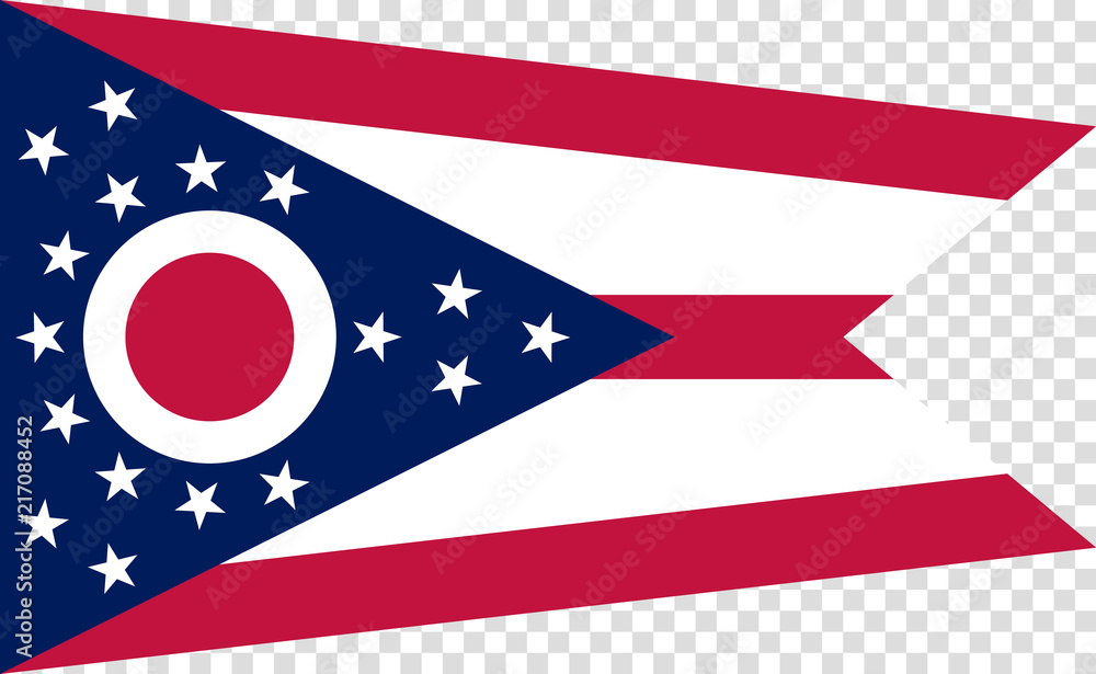 Fototapeta premium Flag of the US State of Ohio, detailed vector.