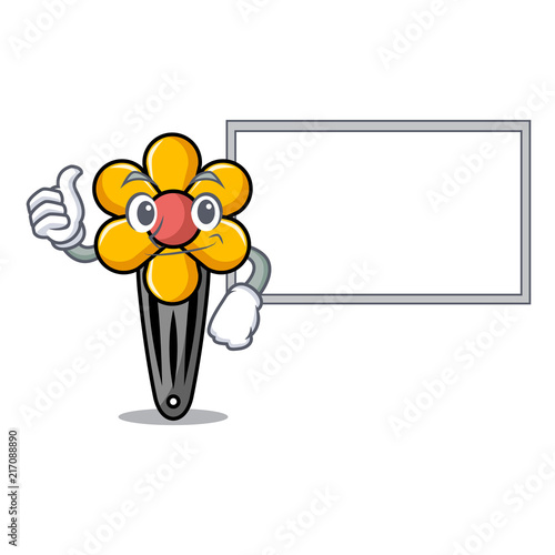 Thumbs up with board hair clip character cartoon