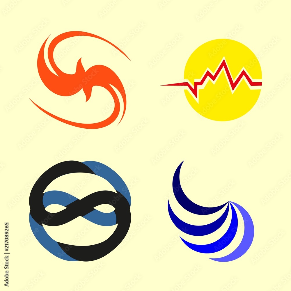 Obraz premium logo icons set. stone collection, breakfast, jewelry design and people graphic works