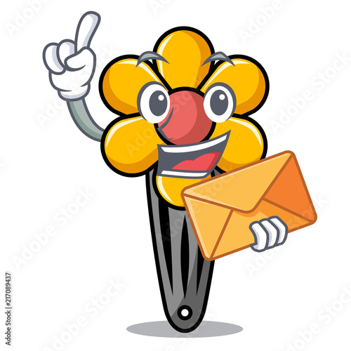 With envelope hair clip character cartoon