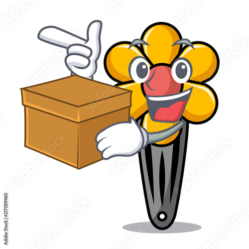 With box hair clip character cartoon