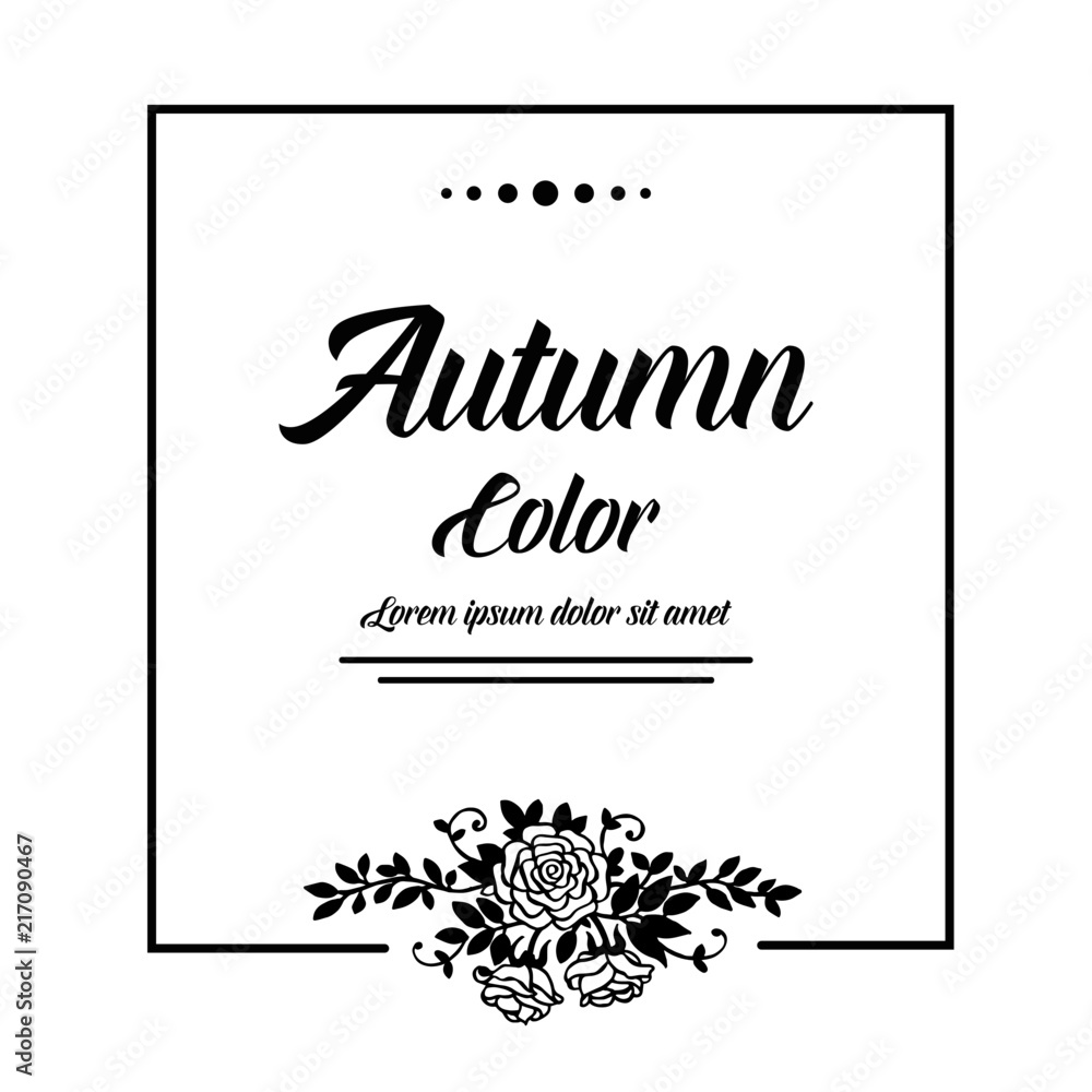 Autumn card floral hand lettering design vector illustration
