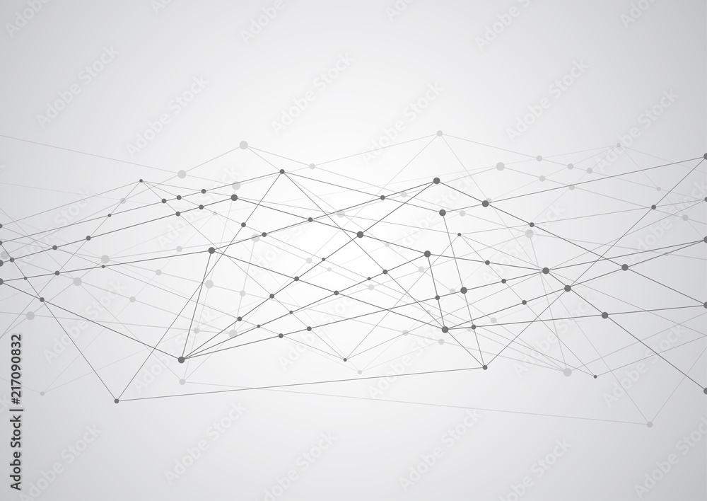 Abstract connecting dots and lines with geometric background. Modern technology connection science, Polygonal structure background. Vector illustration Abstract connecting dots and lines with geometric background. Modern technology connection science, Polygonal structure background. Vector illustration