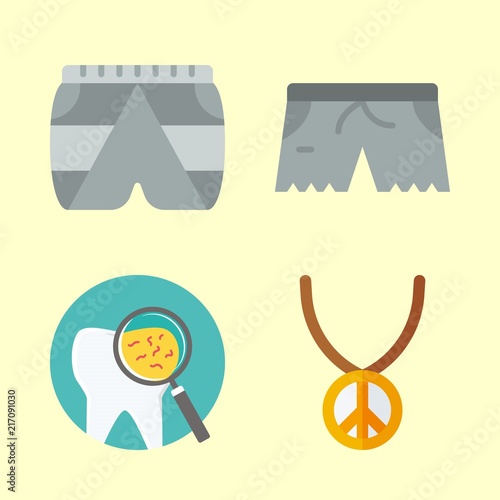 beauty vector icons set. short, tooth and necklace in this set